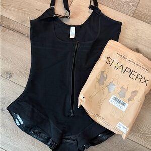 SHAPERX Women's Black Shapewear Bodysuit